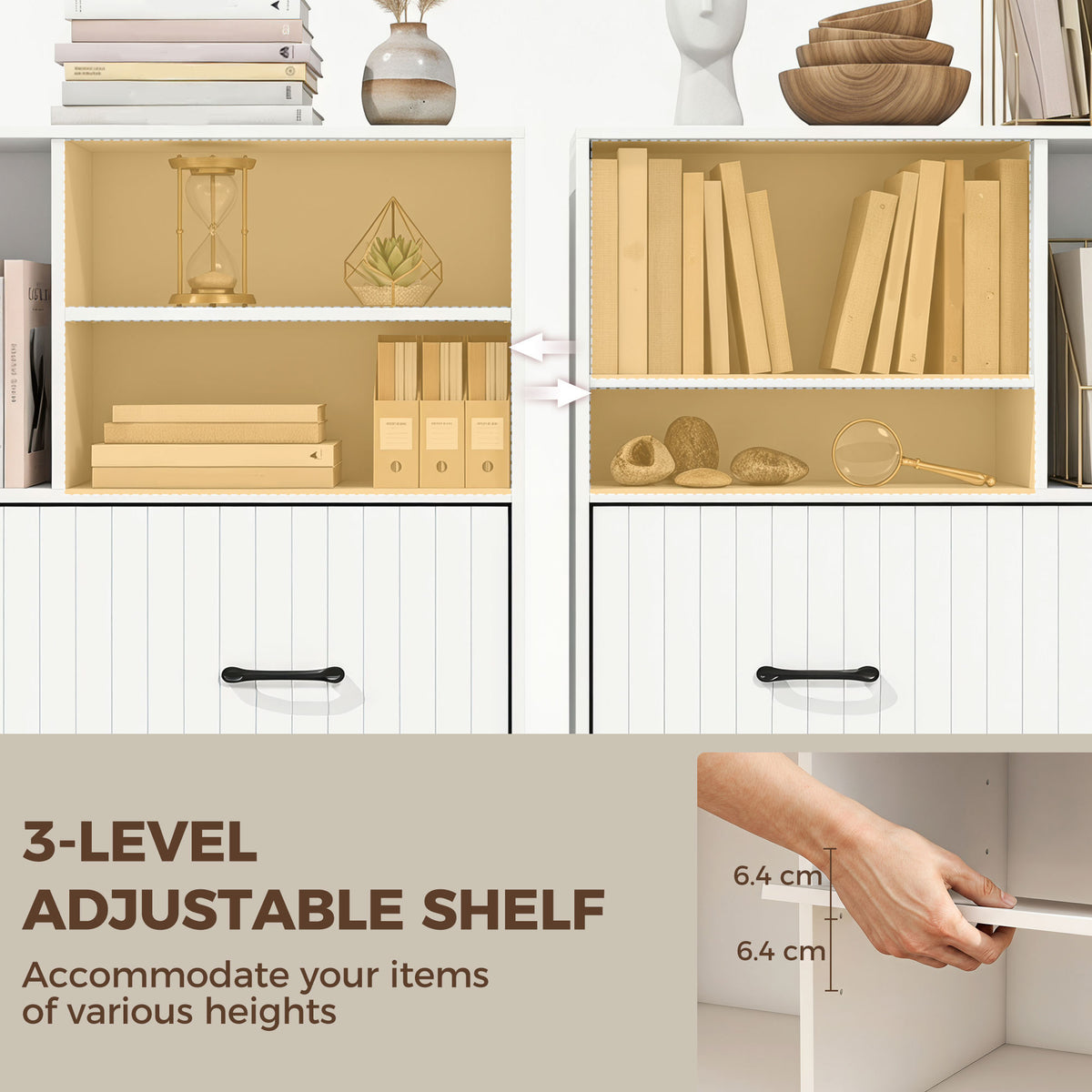 Lateral Office Filing Cabinet with Open Shelves