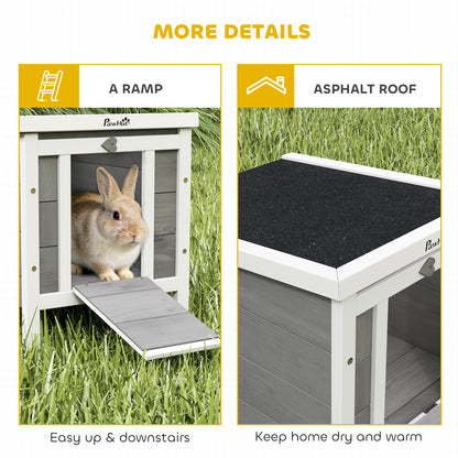 Rabbit Hutch Waterproof Hinged Roof — natural