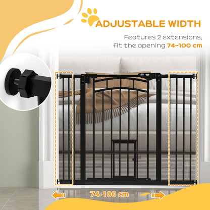 Pet Gate with Cat Door and Double Locking System