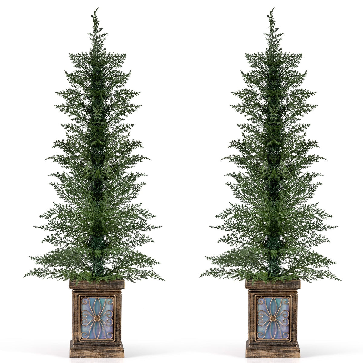 Arbre de Noël artificiel en pot de 122 cm — Lot de 2