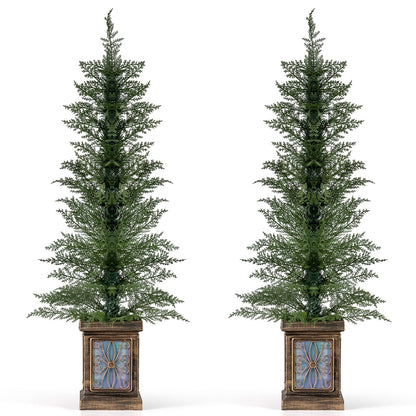 Arbre de Noël artificiel en pot de 122 cm — Lot de 2