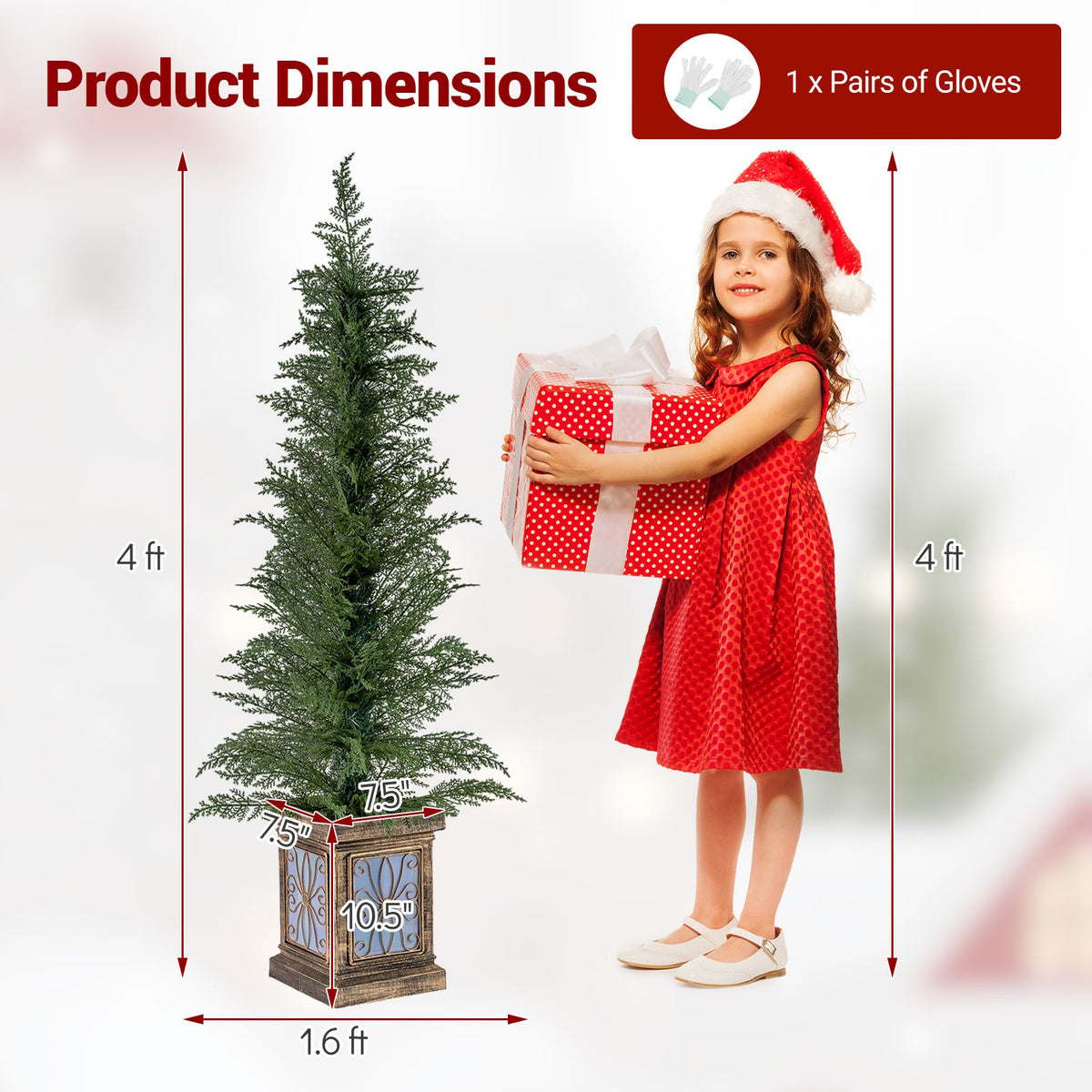 Arbre de Noël artificiel en pot de 122 cm — Lot de 2