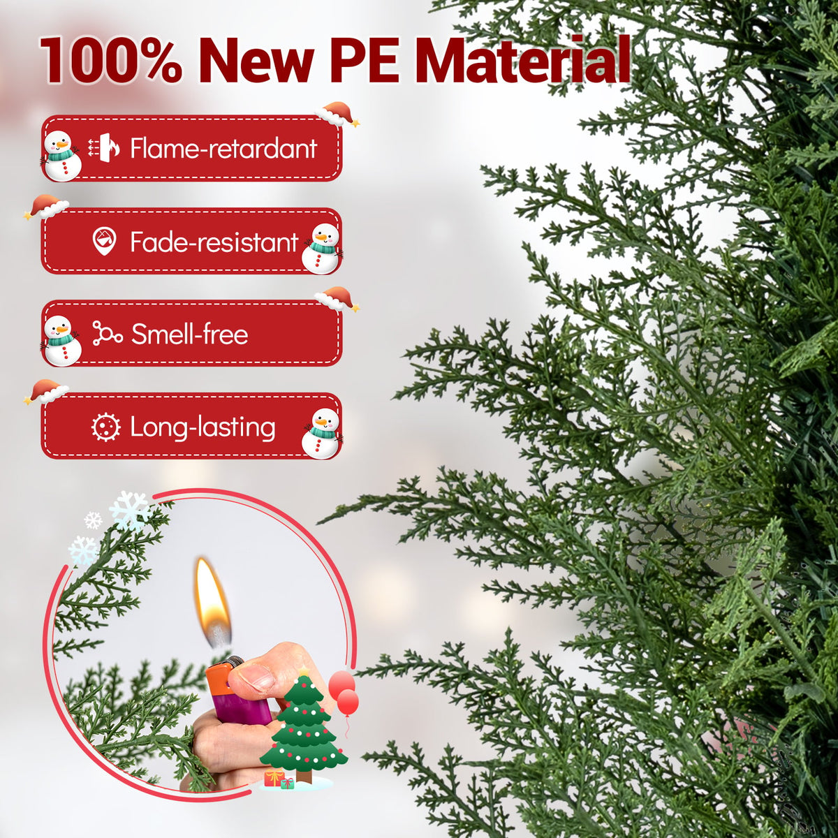 Arbre de Noël artificiel en pot de 122 cm — Lot de 2