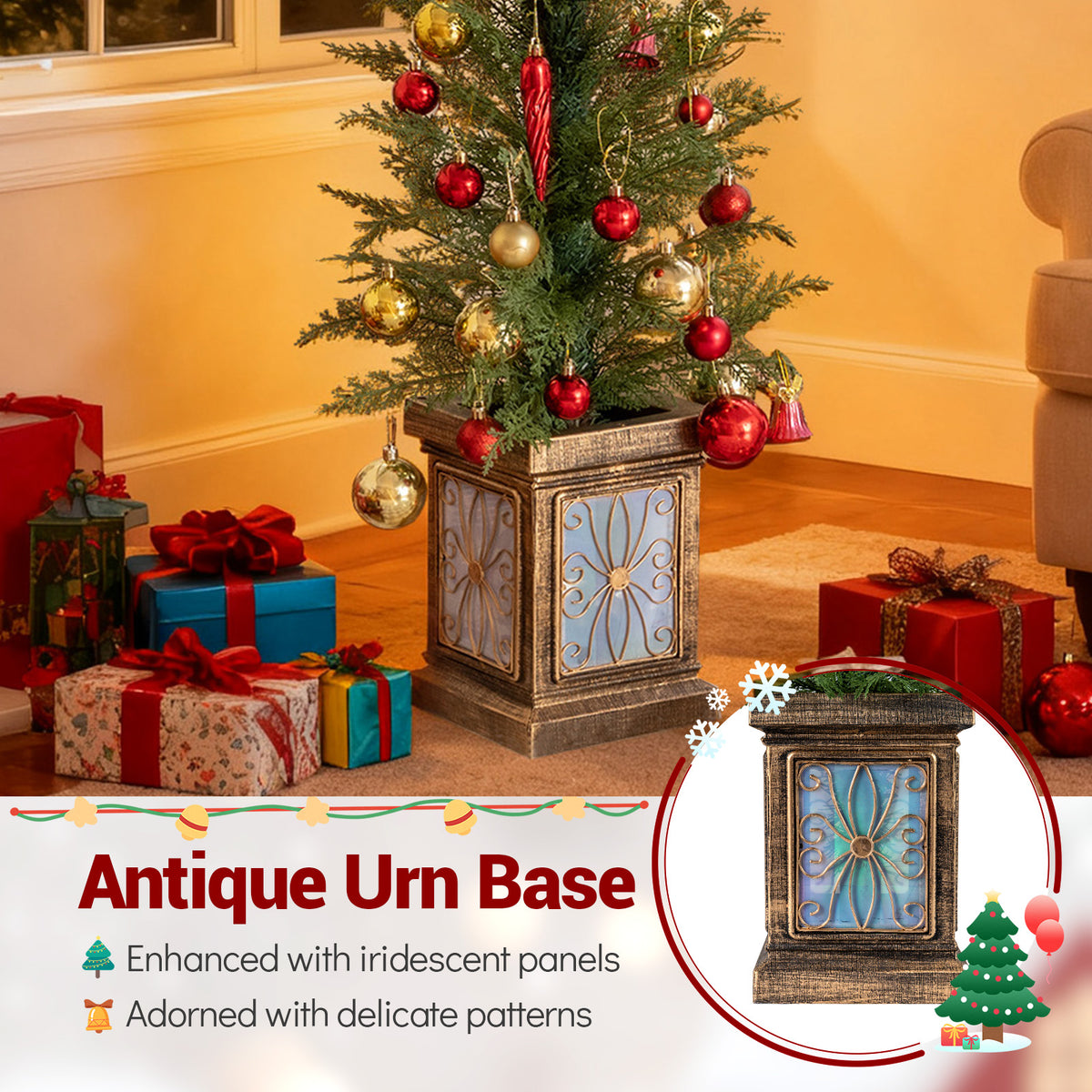 Arbre de Noël artificiel en pot de 122 cm — Lot de 2
