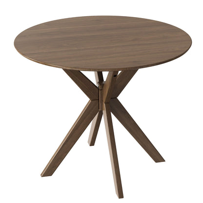 Table à manger ronde en bois piédestal 91 cm
