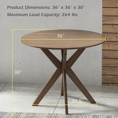 Table à manger ronde en bois piédestal 91 cm