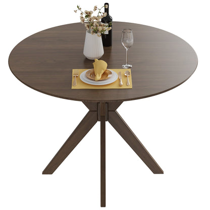 Table à manger ronde en bois piédestal 91 cm