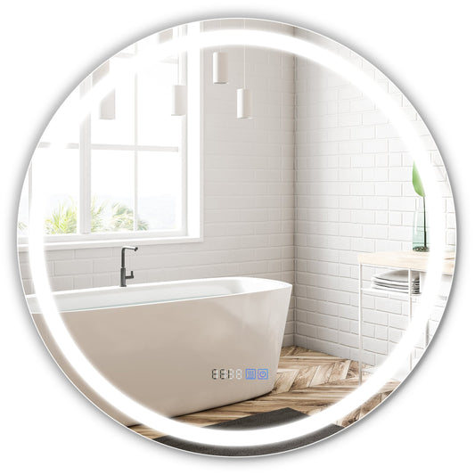 Miroir de salle de bains mural anti-buée LED 81 cm