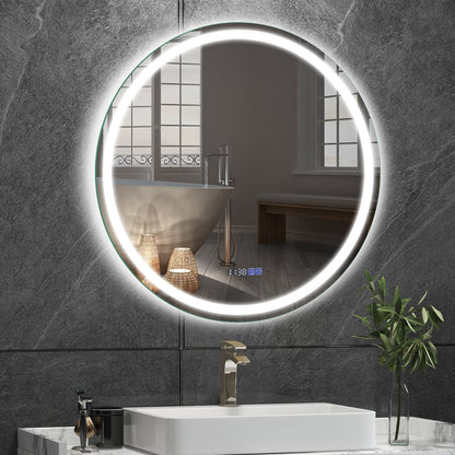 Miroir de salle de bains mural anti-buée LED 81 cm