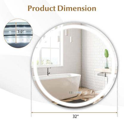 Miroir de salle de bains mural anti-buée LED 81 cm