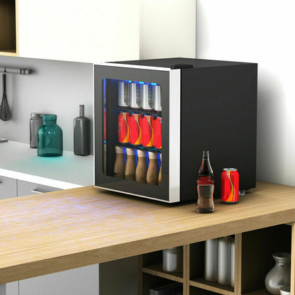 Mini réfrigérateur à boissons 60 canettes avec porte vitrée