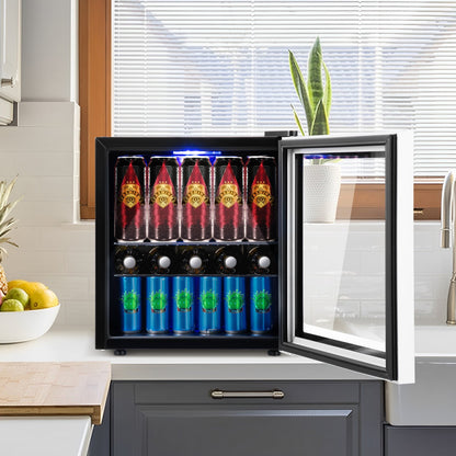 Mini réfrigérateur à boissons 60 canettes avec porte vitrée