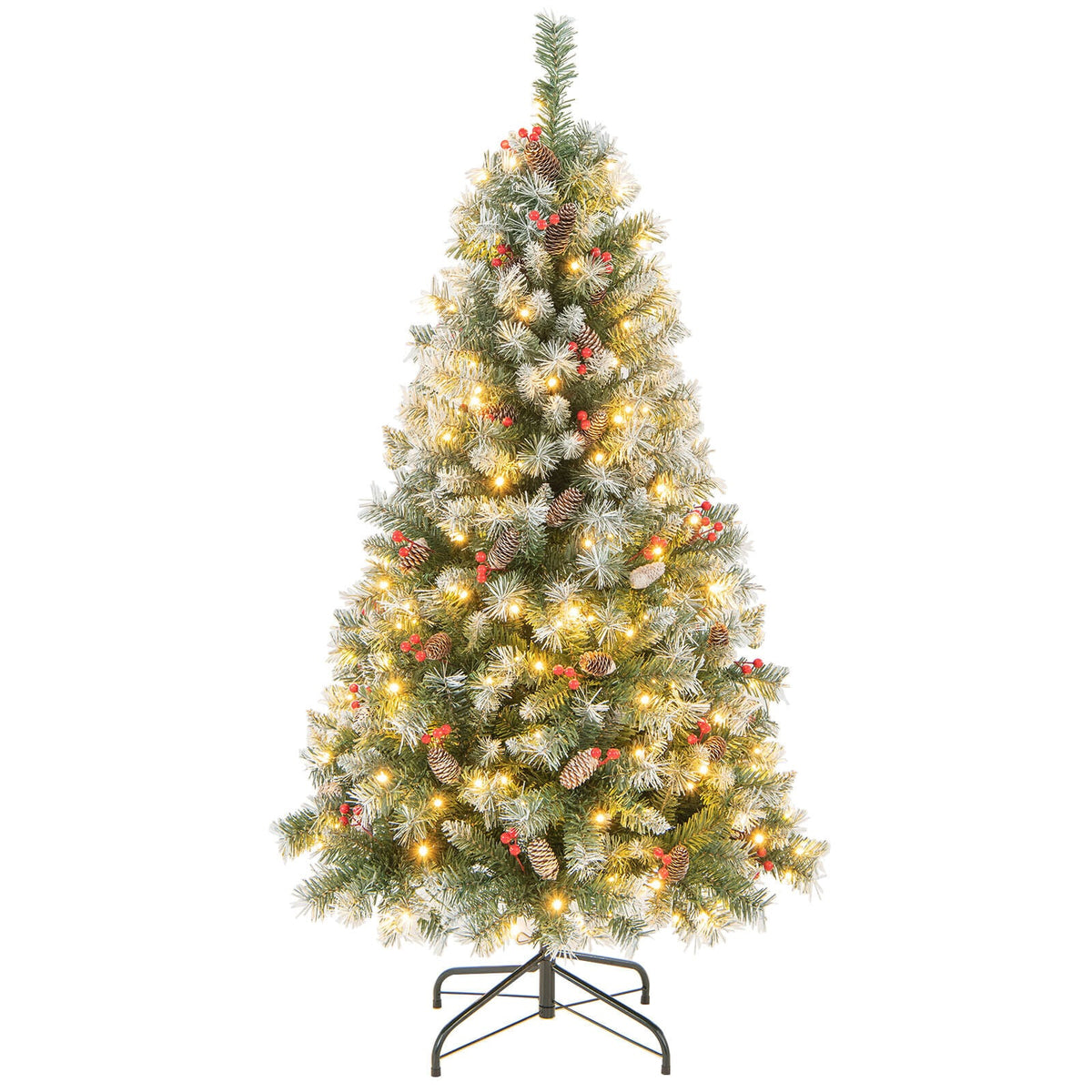 Arbre de Noël artificiel pré-éclairé de 152 cm avec lumières