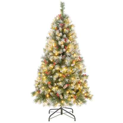 Arbre de Noël artificiel pré-éclairé de 152 cm avec lumières