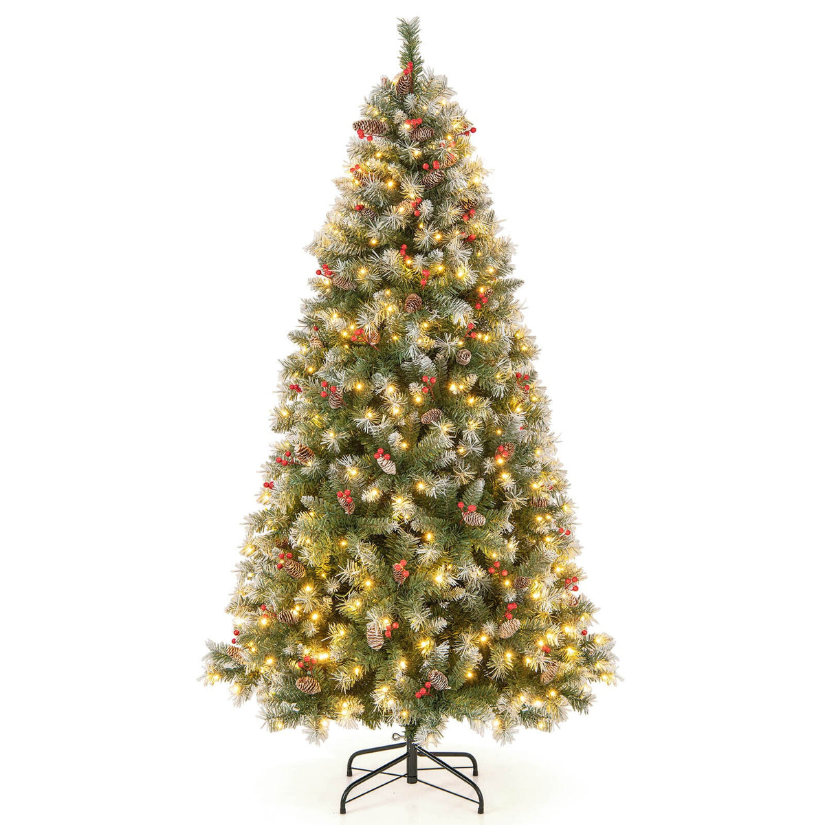 Arbre de Noël artificiel pré-éclairé de 152 cm avec lumières