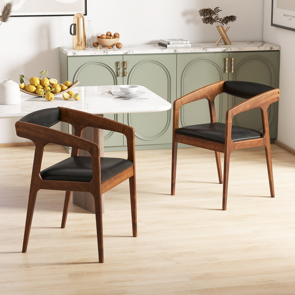 Chaise de salle à manger rembourrée — Lot de 2