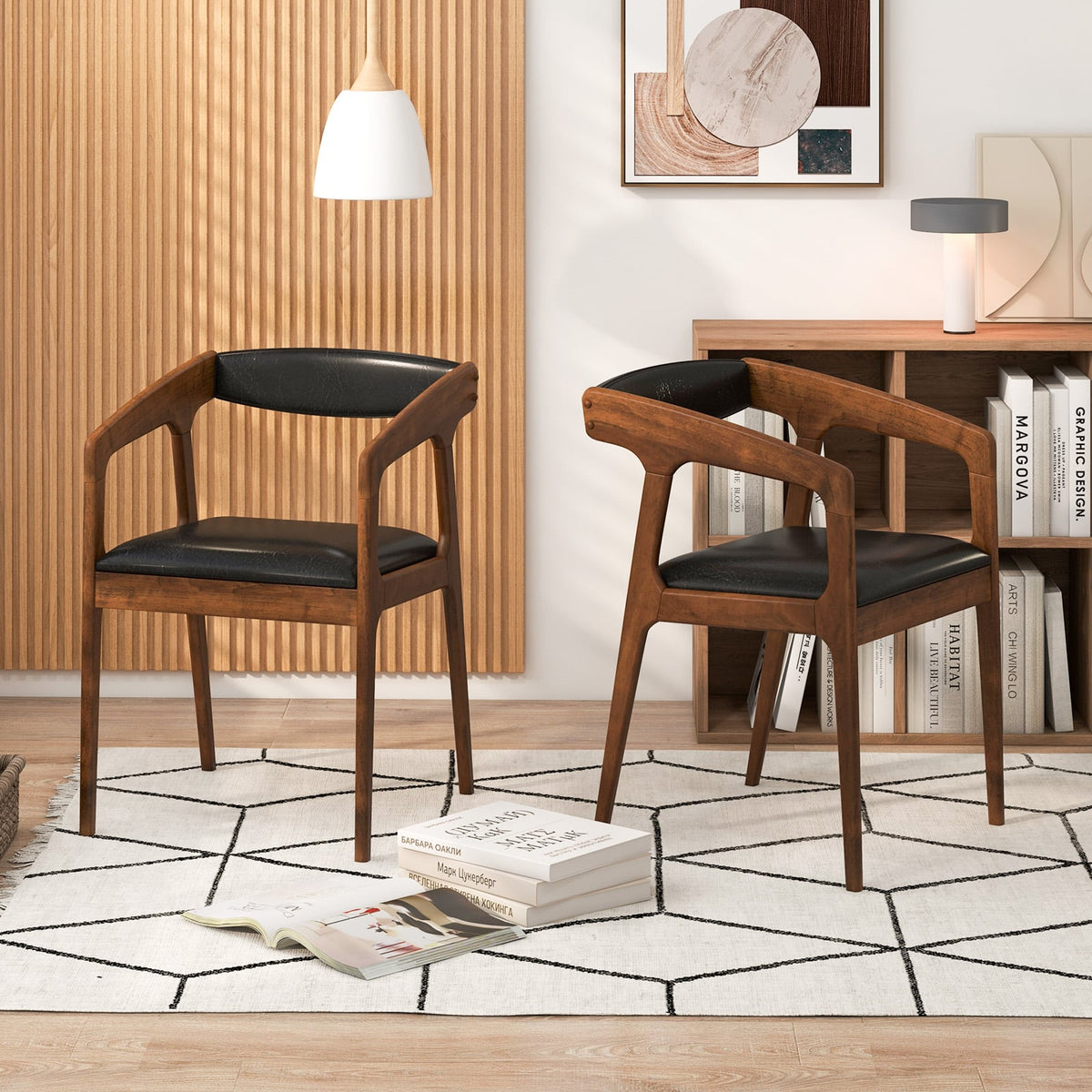 Chaise de salle à manger rembourrée — Lot de 2