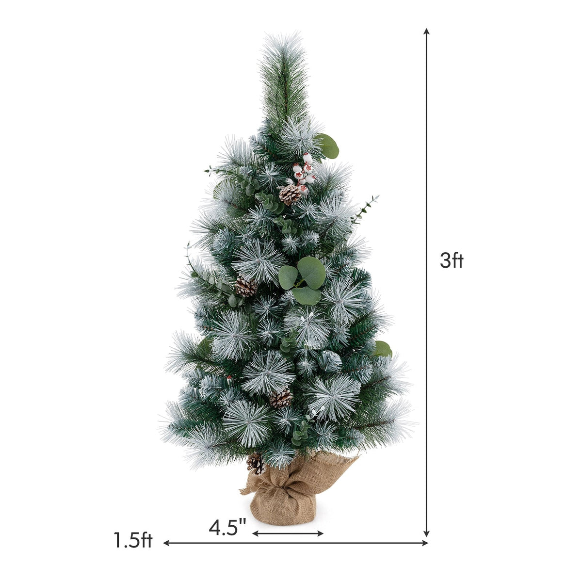 Petit arbre de Noël artificiel pré-éclairé 91 cm