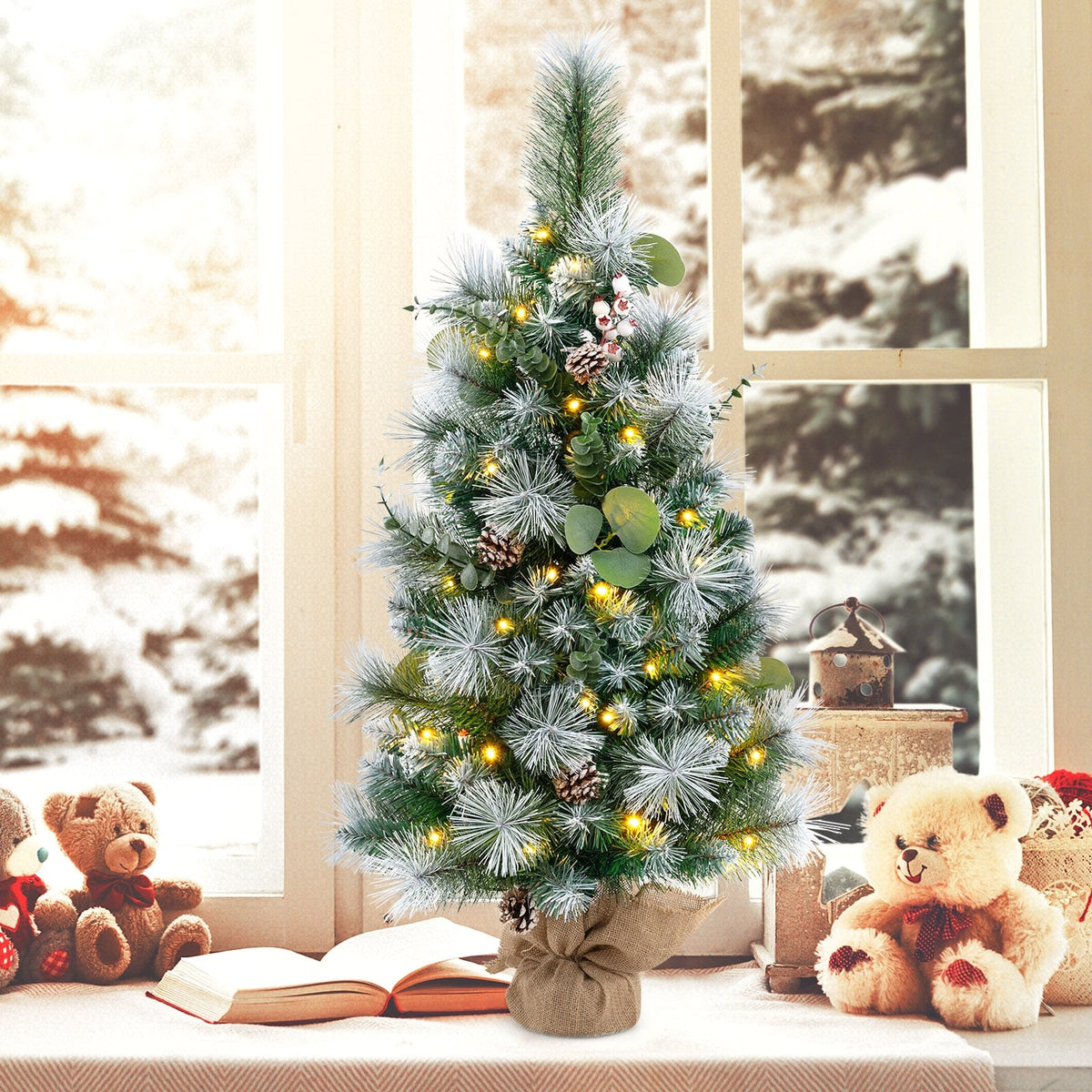 Petit arbre de Noël artificiel pré-éclairé 91 cm