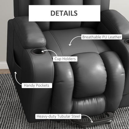 Sillón reclinable y elevador eléctrico de cuero sintético
