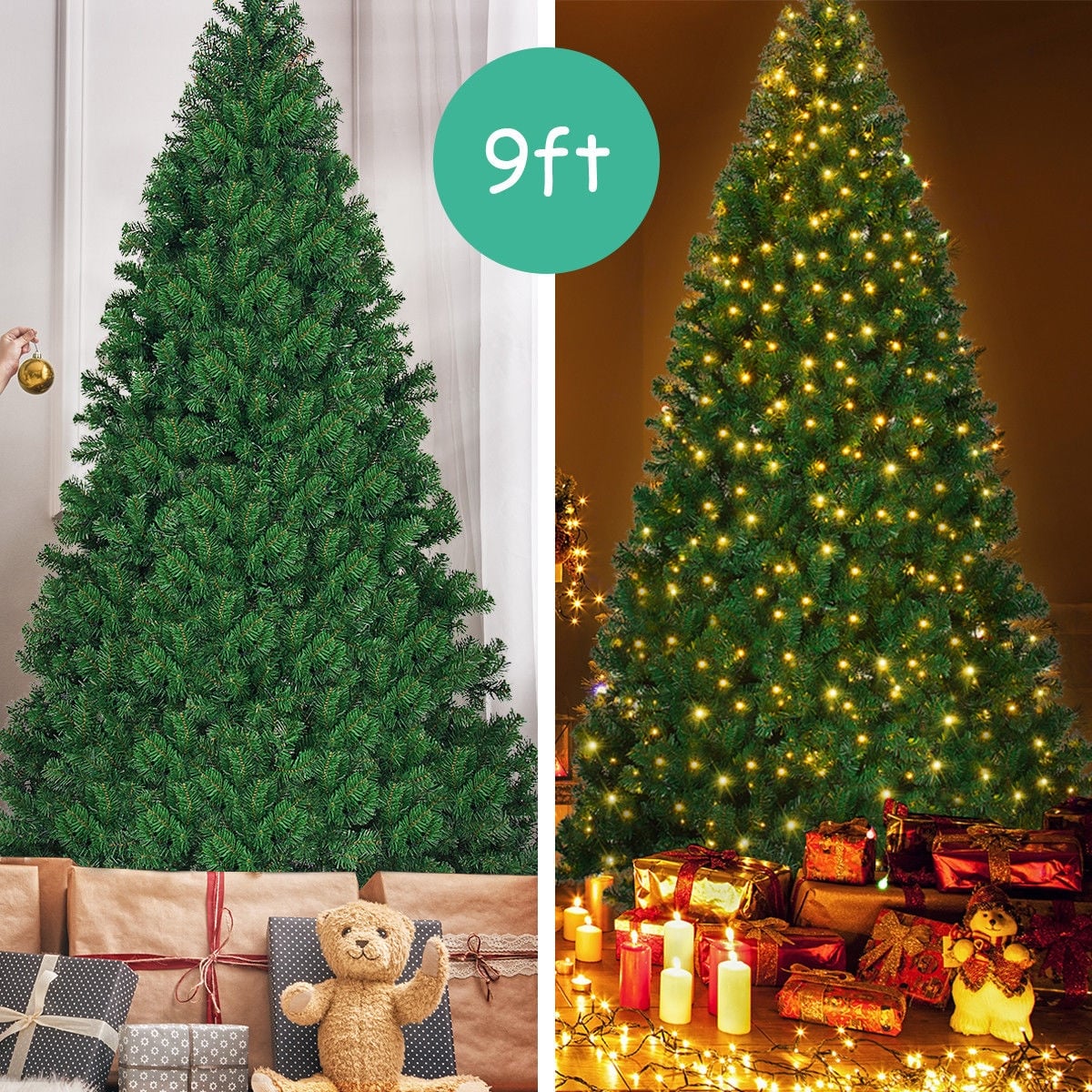 Arbre de Noël artificiel pré-éclairé 274 cm