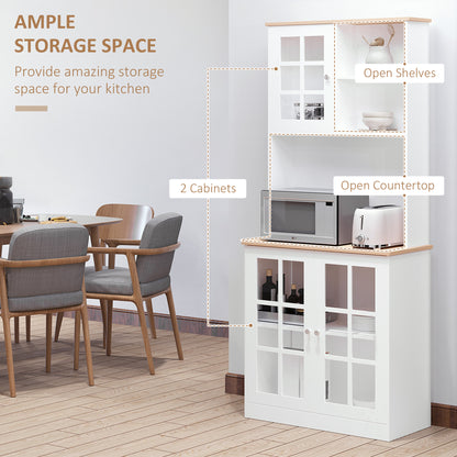Kitchen Buffet with Hutch and Open Shelves