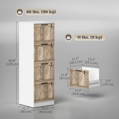 3-Drawer Farmhouse Filing Cabinet with Lock