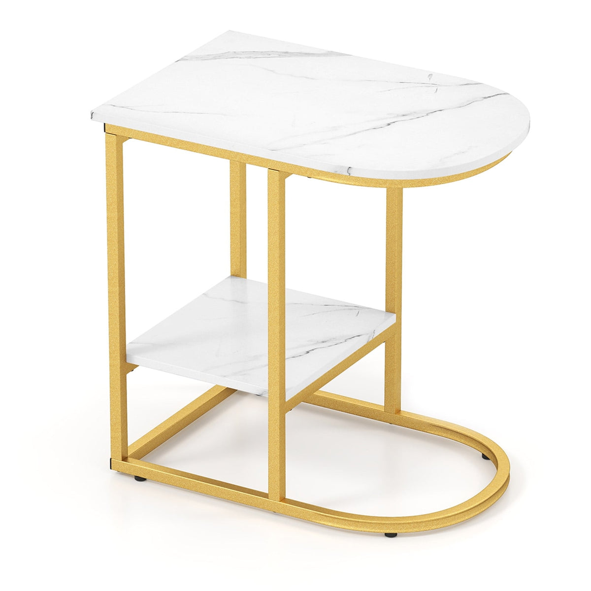 Table d'appoint en forme de C faux marbre