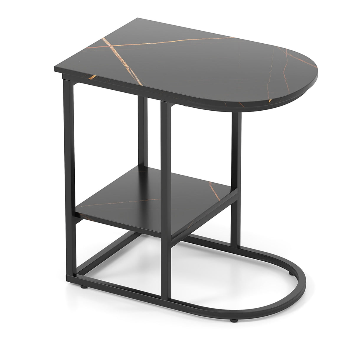 Table d'appoint en forme de C faux marbre