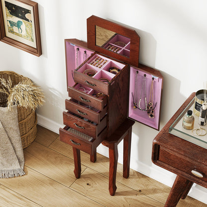 Armoire à bijoux sur pied à 5 tiroirs