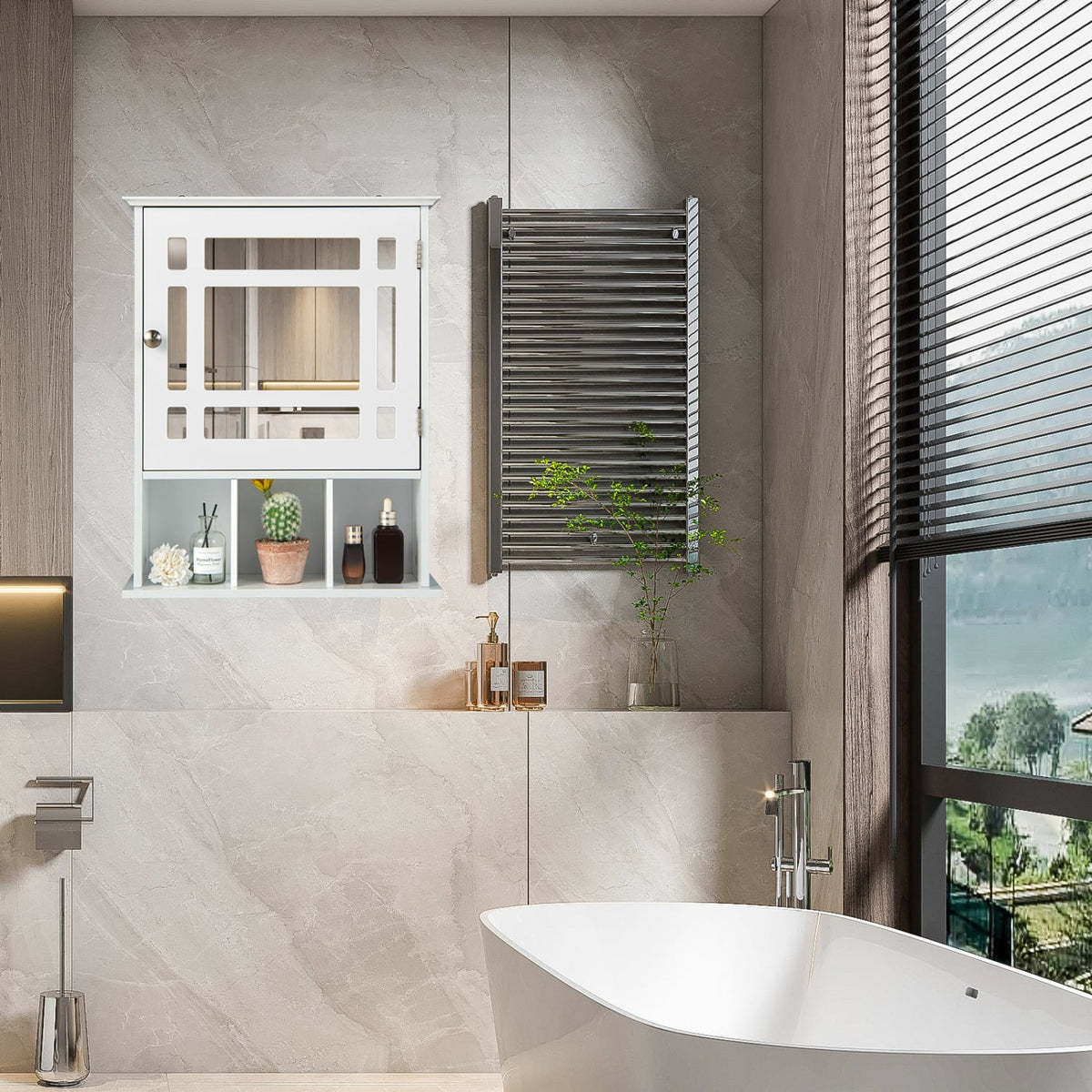 Armoire murale de salle de bain avec miroir