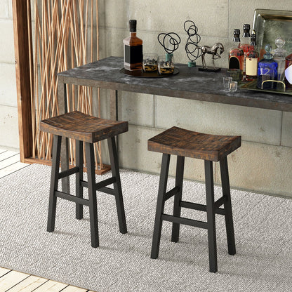 Tabouret de bar en bois massif 74 cm — Lot de 2