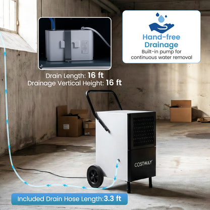 Déshumidificateur commercial avec pompe à eau intégrée 90 L