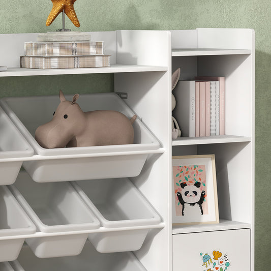 Toy Organizer with 8 Removable Storage Bins — White