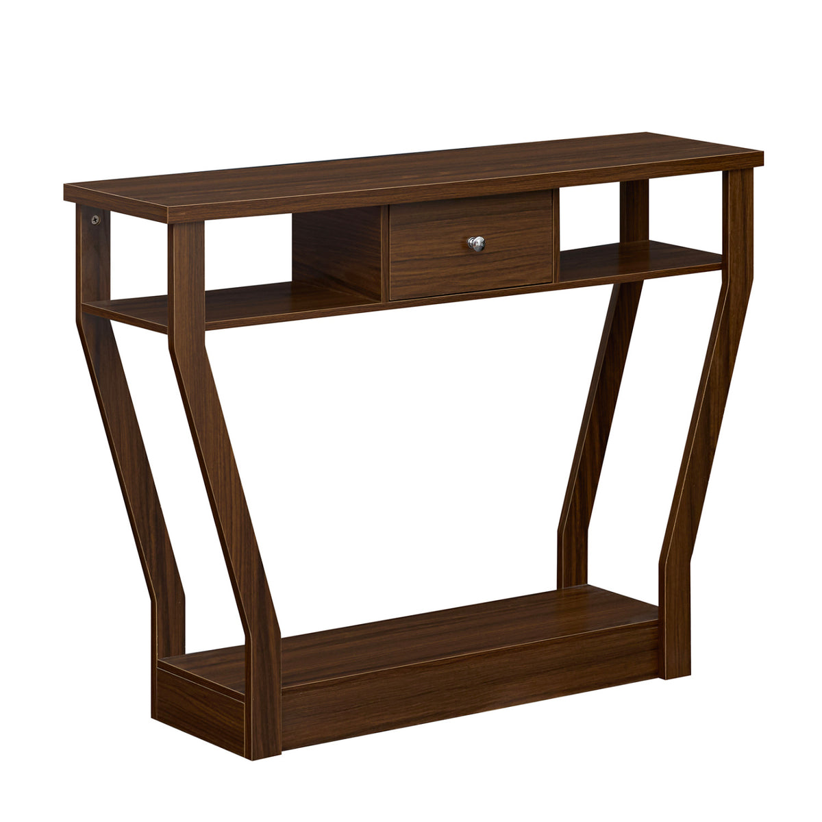Table console moderne avec tiroir et tablettes