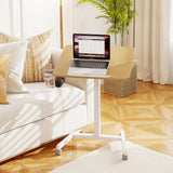 Foldable mobile standing desk with tilt