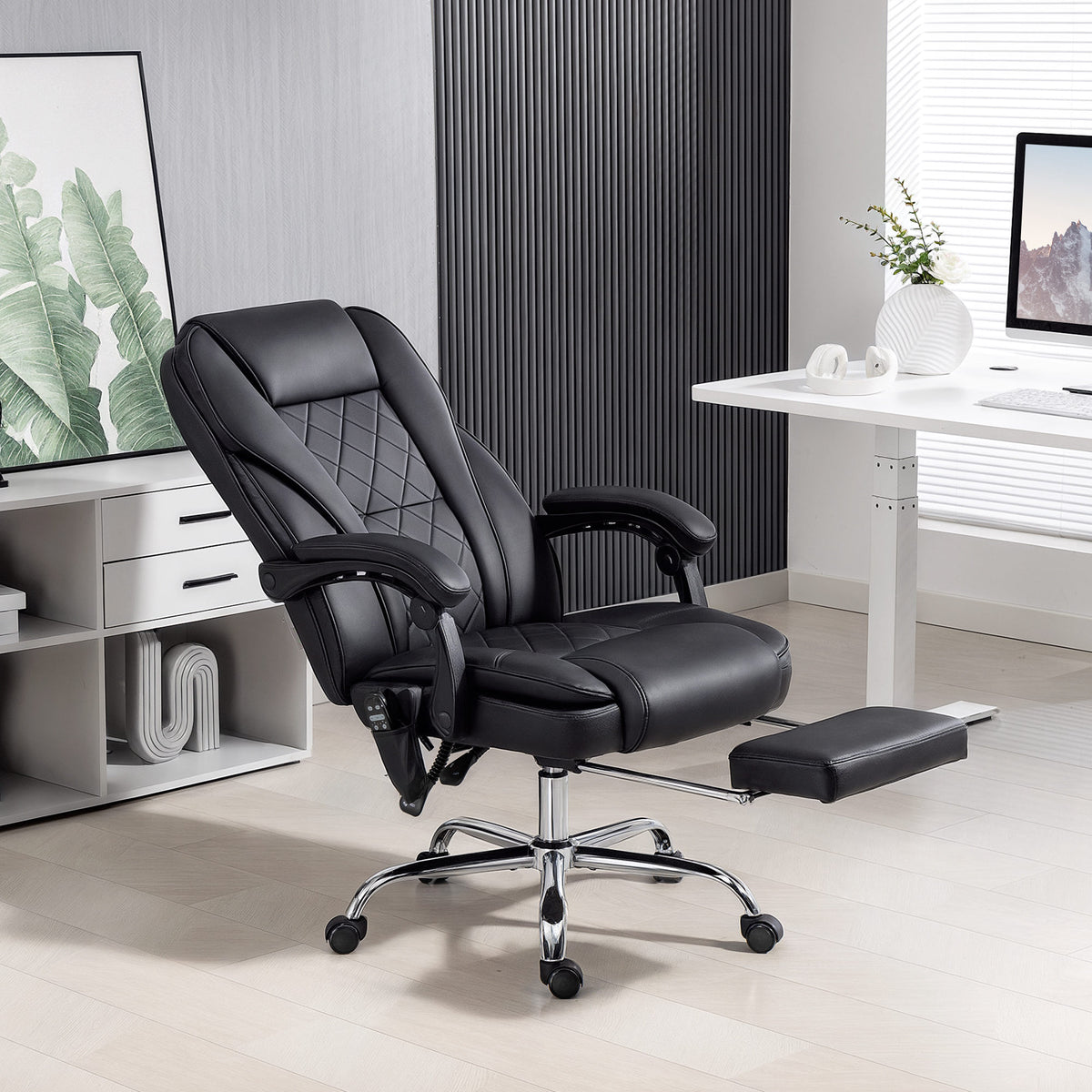 Silla de oficina ergonómica reclinable de masaje