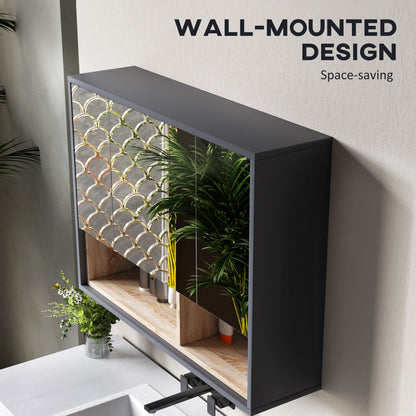 Wall mounted bathroom medicine cabinet with mirror