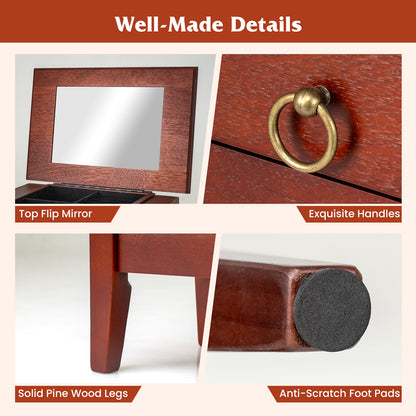 Armoire à bijoux avec miroir et 9 tiroirs