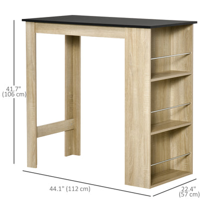 Bar table counter height 3 storage shelves