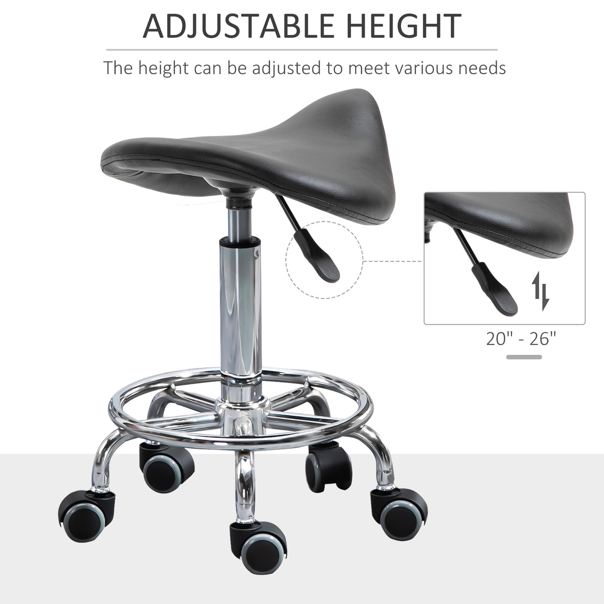 Taburete de silla ergonómico ajustable de cuero sintético
