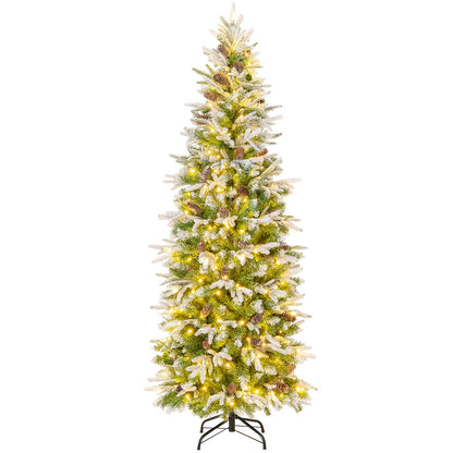 Arbre de Noël artificiel enneigé pré-éclairé articulé