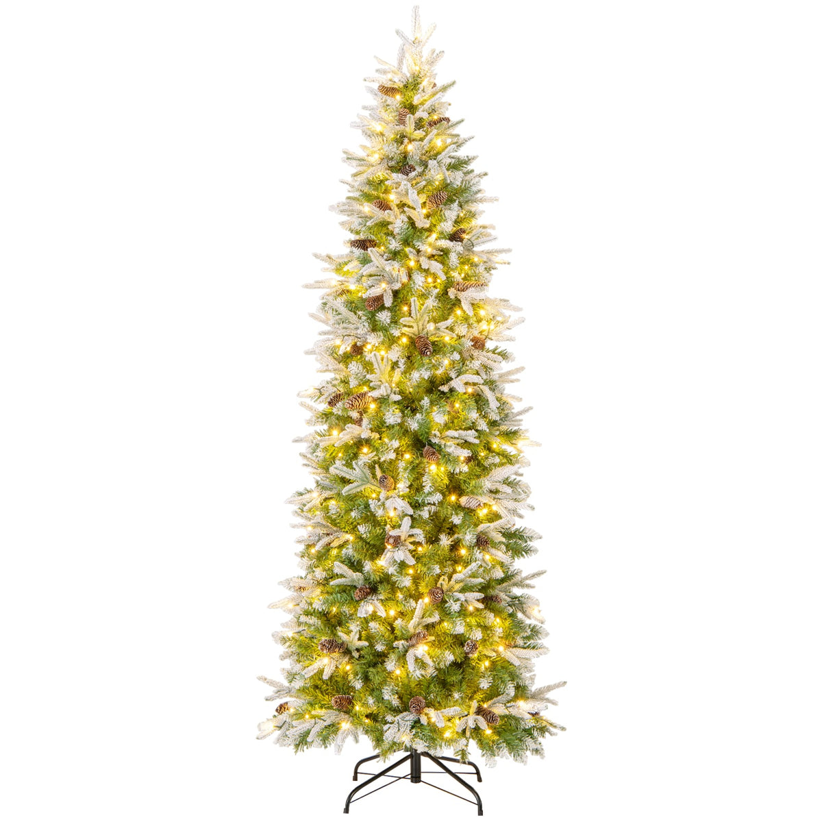 Arbre de Noël artificiel enneigé pré-éclairé articulé
