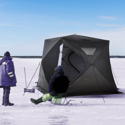 Tienda de pesca sobre hielo aislada para 4 personas