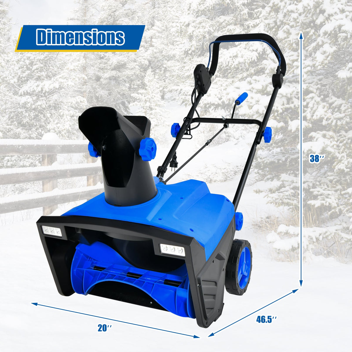 Souffleuse à neige électrique de 51 cm avec goulotte pivotante