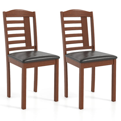 Chaise de salle à manger en bois similicuir — Lot de 2
