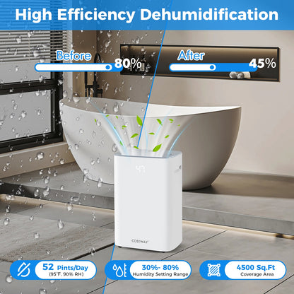 Déshumidificateur intelligent de 25 L pour sous-sol