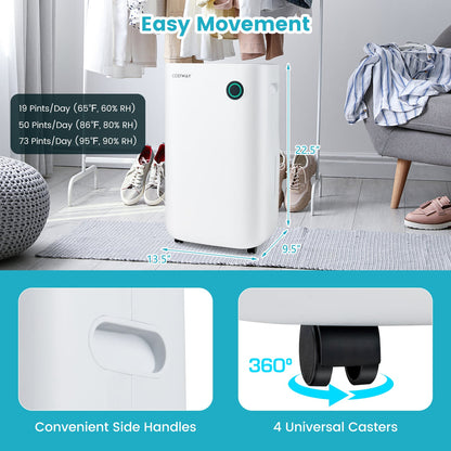 Déshumidificateur intelligent 418 m² avec panneau tactile