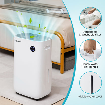 Déshumidificateur intelligent 418 m² avec panneau tactile