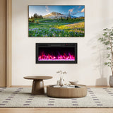 Smart WiFi Wall Mounted Recessed Electric Fireplace
